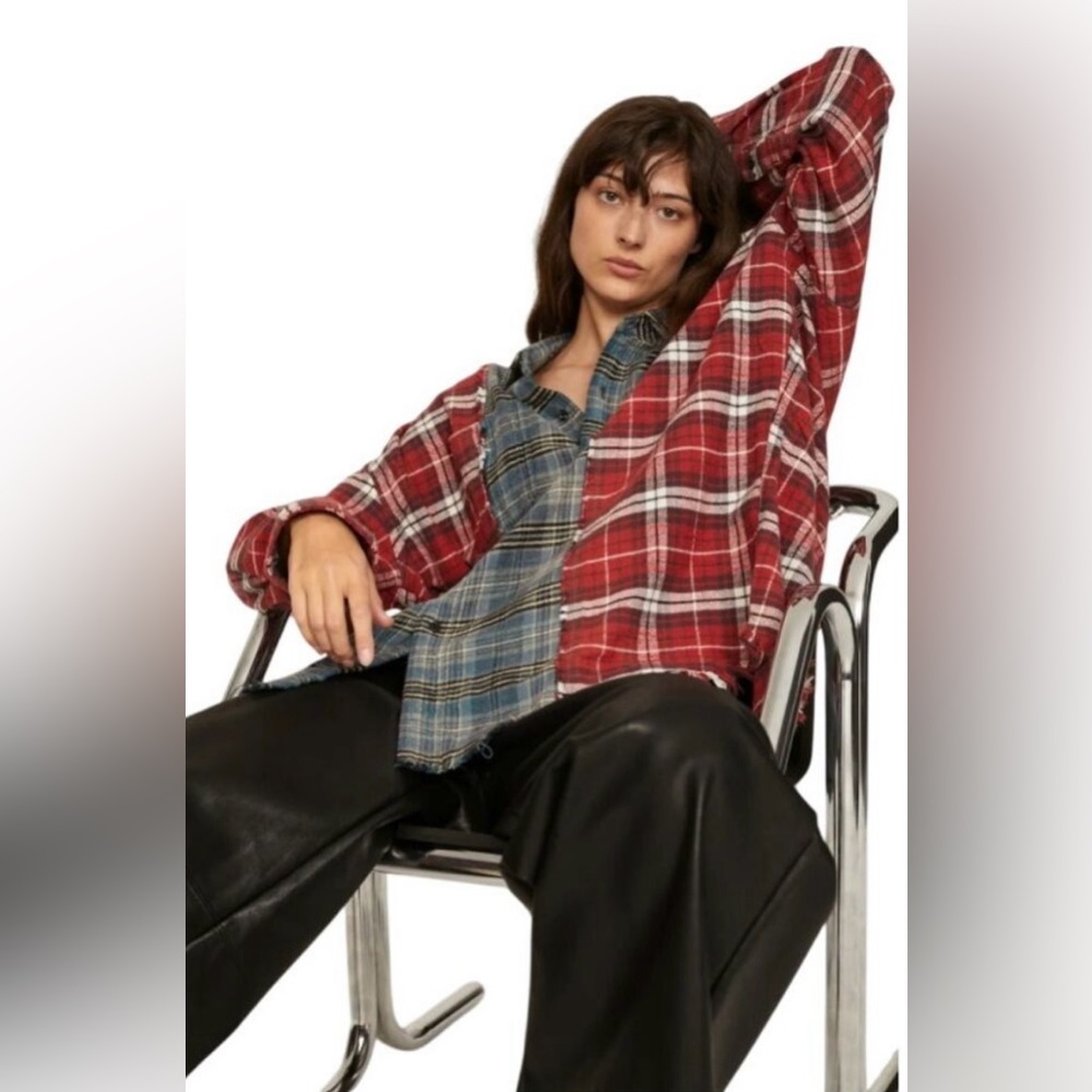 R13 oversized drop neck work shirt